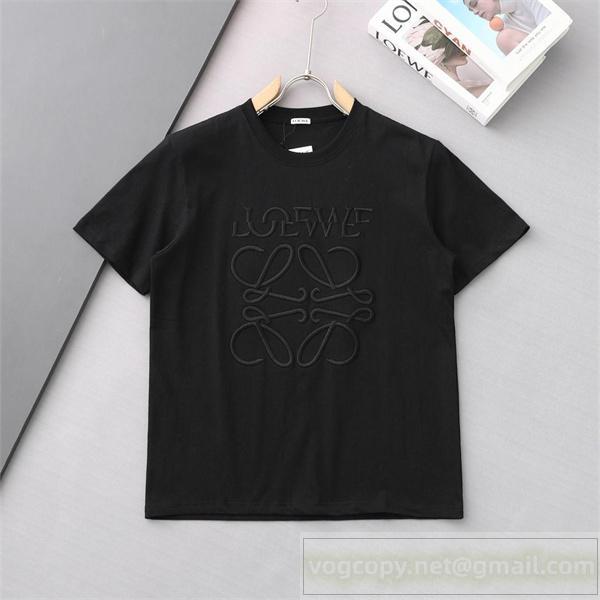  モード系 LOEWE 偽物 Tシャツ 新登場 ロゴ エンボス刺繍 クラシックデザイン  ロエベ