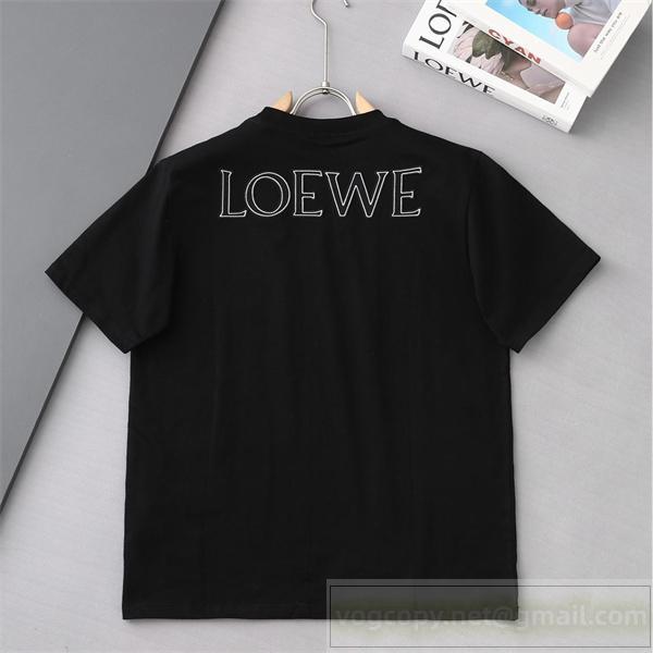 当店イチオシ ロエベ 偽物 Tシャツ バックロゴ シンプル クルーネック お洒落  LOEWE