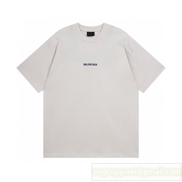 BALENCIAGA コピー Tシャツ シンプルロゴ ミニマルデザイン クルーネック バレンシアガ