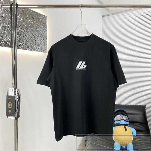 バレンシアガ コピー Tシャツ ミニロゴ モノトーン 着心地抜群 半袖 ブラック BALENCIAGA