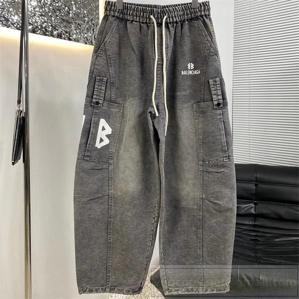 BALENCIAGA コピー カーゴパンツ ロゴプリント ヴィンテージウォッシュ ワイドシルエット バレンシアガ
