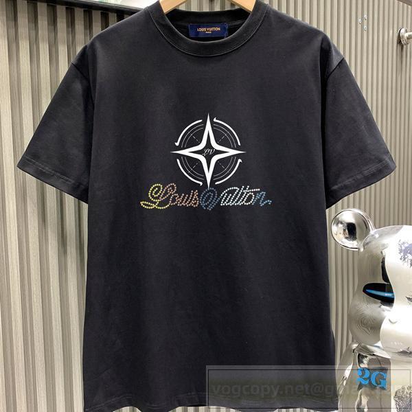LOUIS VUITTON コピー Tシャツ スターコンパス ロゴデザイン カラフル 刺繍 プレミアム ルイヴィトン