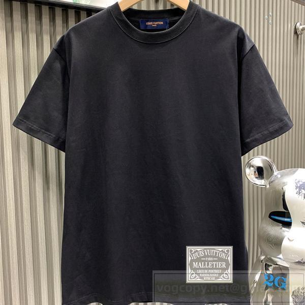 ルイヴィトン スーパーコピー Tシャツ シンプル ラベルデザイン モダン 話題 LOUIS VUITTON
