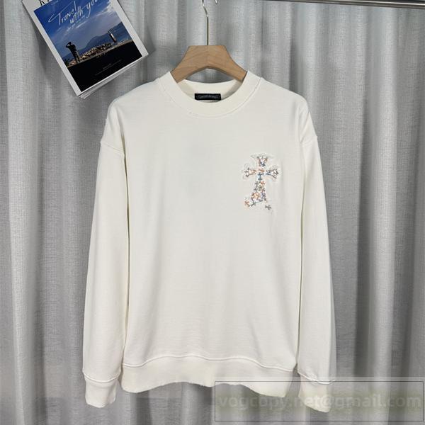 クロムハーツ コピー フローラルクロス 刺繍入り 新登場 トレーナー CHROME HEARTS