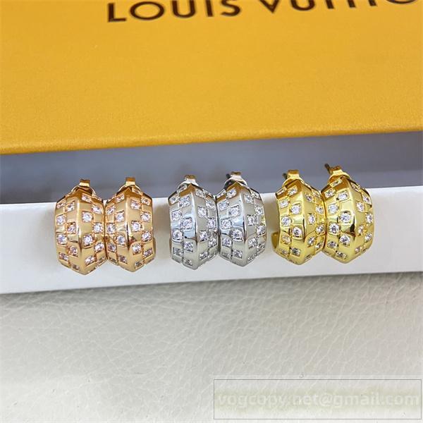 ルイヴィトン 偽物 ピアス ラグジュアリー ダイヤモンド ロゴ デザイン ジュエリー LOUIS VUITTON