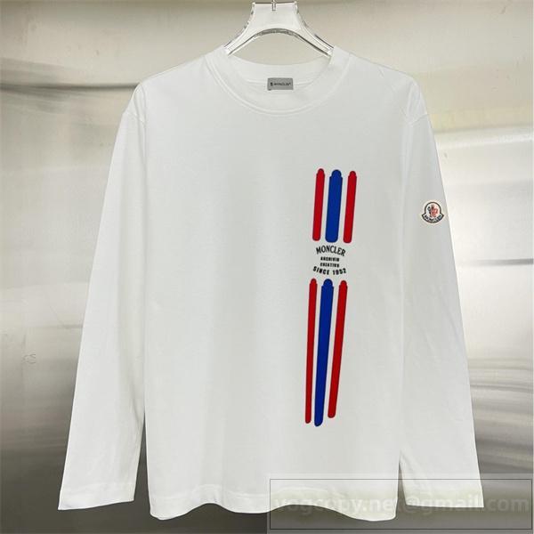  モンクレール 偽物 長袖Tシャツ トリコロールライン スポーティー モード 高品質 MONCLER
