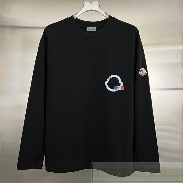 MONCLER コピー 長袖Tシャツ アート風 モード系 ロゴプリント ユニーク モンクレール