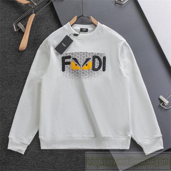 FENDI コピー トレーナー アイロゴデザイン 長袖 カジュアルファッション フェンディ