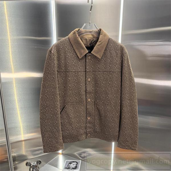 おすすめ フェンディ 偽物 ジャケット FF総柄 ボタンアップ カジュアル 話題 FENDI 