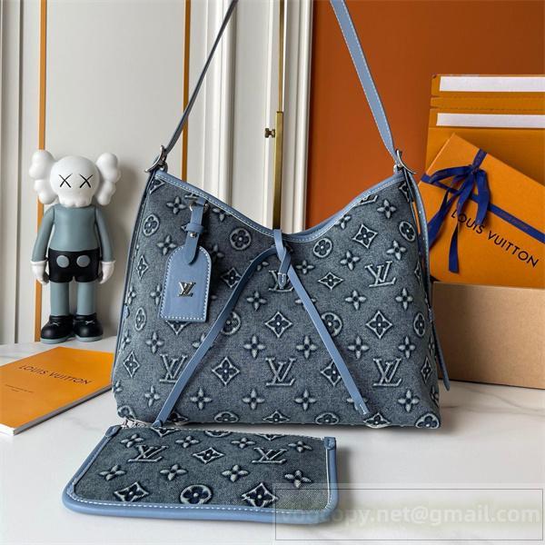 LOUIS VUITTON コピー ショルダーバッグ デニムモノグラム ポーチ付き 売れ筋 ルイヴィトン