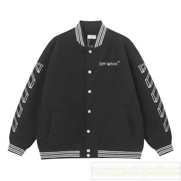 Off-White 偽物 ジャケット 重厚 ブラック シンプル モノトーン トレンド オフホワイト