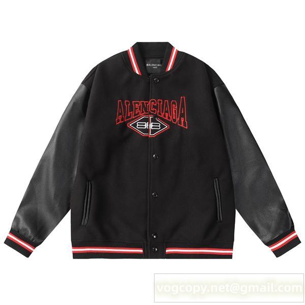 バレンシアガ 偽物 ジャケット 重厚 ブラックレッド モード スタイル 希少 BALENCIAGA