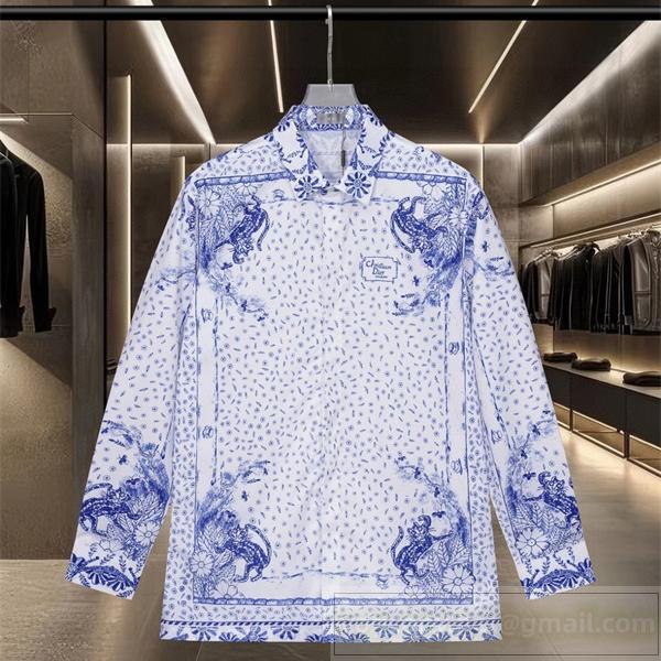  DIOR 偽物 シャツ 高級感漂う 豪華な 独創的な ブルーグラフィック ディオール