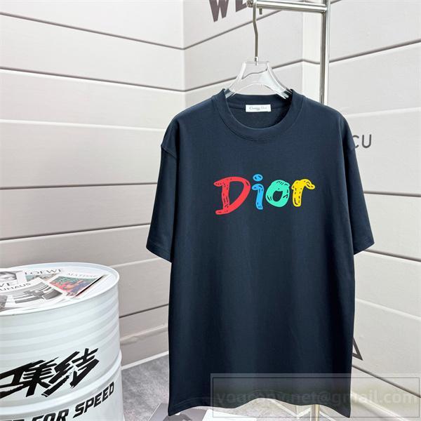 DIOR コピー Tシャツ カラフル ポップな おしゃれ ロゴデザイン カジュアル ディオール