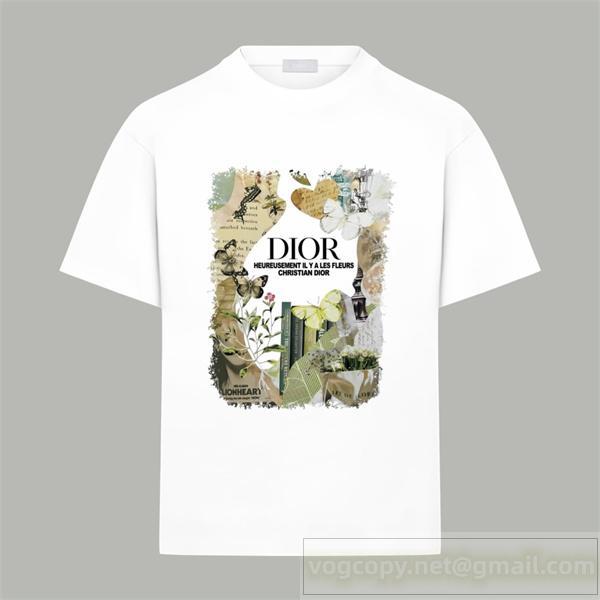 注目 ディオール 偽物 Tシャツ 個性的な モダンな プリントデザイン 新登場 DIOR