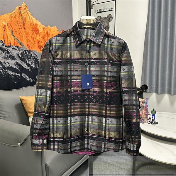 ルイヴィトン 偽物 シャツ 個性的な 高級感ある チェック柄 新着 LOUIS VUITTON