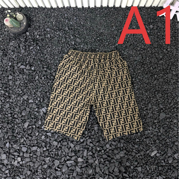 FENDI コピー ハーフパンツ FF総柄モノグラム ロゴプリント入り