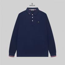 モンクレール スーパーコピー エンブレムステッチ ロングスリーブポロシャツ ミニマル×上質 MONCLER