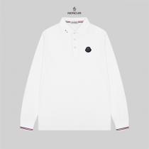 MONCLER 偽物 ダークトーンワッペン ロングスリーブポロシャツ エレガントカジュアルス モンクレール