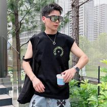  CHROME HEARTS 偽物 フレイムクロスロゴ タンクトップ 刺繍 ストリートサマーウェア クロムハーツ