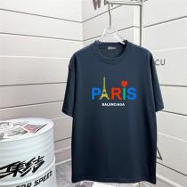BALENCIAGA コピー Tシャツ パリロゴ＆エッフェル塔刺繍入り ハートモチーフ カラフル バレンシアガ