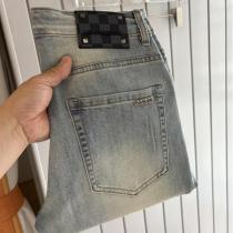 ルイヴィトン スーパーコピー ジーンズ チェッカーパッチ×リベット 着心地抜群 トレンド LOUIS VUITTON