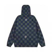 LOUIS VUITTON 偽物 ジャケット チェッカーパターン＆モノグラム切替 フーディー ブルゾン ルイヴィトン