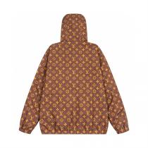 LOUIS VUITTON 偽物 ジャケット チェッカーパターン＆モノグラム切替 フーディー ブルゾン ルイヴィトン