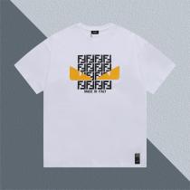  フェンディ コピー Tシャツ モンスターアイ＆FFロゴプリント入り クルーネック イタリア風 FENDI