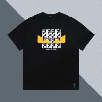  フェンディ コピー Tシャツ モンスターアイ＆FFロゴプリント入り クルーネック イタリア風 FENDI