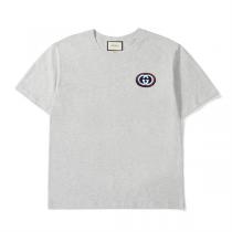 Gucc1 コピー モダンシンボルロゴ刺繍入り クラシックフィット Tシャツ ブラック カジュアル Gucc1