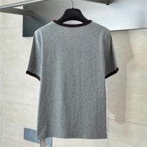 セリーヌ コピー Tシャツ ヴィンテージ風バイカラーリンガー ロゴ刺繍入り カジュアル CELINE
