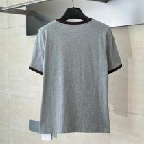 CELINE コピー Tシャツ クレストロゴ刺繍入り バイカラーネック＆スリーブ 上品 カジュアル セリーヌ