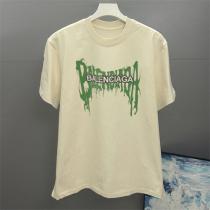 バレンシアガ コピー Tシャツ 滴落風ロゴプリント ユニセックス カジュアル 高品質コットン BALENCIAGA