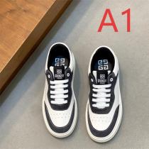  GIVENCHY スーパーコピー スニーカー バイカラーデザイン ロゴ入りレザーローカット ジバンシィ