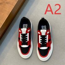 ジバンシィ 偽物 スニーカー ブラック×ホワイト レザー切替 ロゴ入りベルト ローカット GIVENCHY
