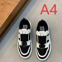 ジバンシィ 偽物 スニーカー ブラック×ホワイト レザー切替 ロゴ入りベルト ローカット GIVENCHY