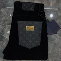 ルイヴィトン コピー ジーンズ モノグラムレザー ラグジュアリー ブラックスキニー LOUIS VUITTON