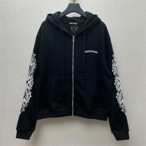 クロムハーツ スーパーコピー パーカー クロスアームデザイン×バックロゴ フルジップ CHROME HEARTS