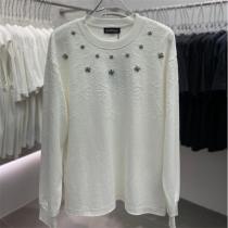CHROME HEARTS コピー 長袖Tシャツ メタルクロス装飾 立体刺繍 トレンド クロムハーツ