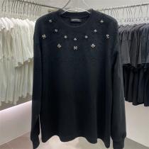 CHROME HEARTS コピー 長袖Tシャツ メタルクロス装飾 立体刺繍 トレンド クロムハーツ
