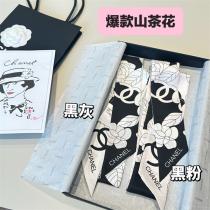  CH コピー ツイリー スカーフ カメリア＆ココマーク モノトーンフローラル CH