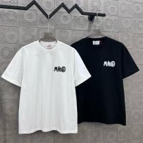 Maison Margiela コピー Tシャツ MM6ロゴ クラシックモノクロデザイン カジュアル マルジェラ