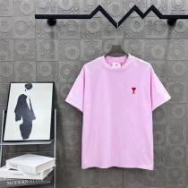 AMI PARIS 偽物 Tシャツ ハートAロゴ刺繍 カラーバリエーション豊富 ベーシックコットンT アミパリス