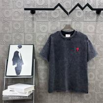  期間限定 Aアミパリス スーパーコピー Tシャツ ハート刺繍ロゴ カラフルコットン トレンド AMI PARIS