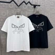 フェンディ コピー Tシャツ モンスターアイ＆ロゴラインアート グラフィックプリント FENDI 