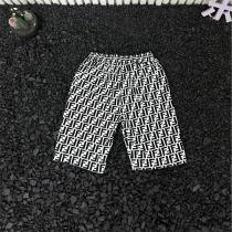  FENDI コピー ハーフパンツ FF総柄モノグラム ロゴプリント入り カジュアル メンズ フェンディ