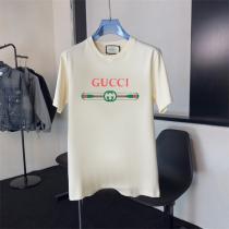 Gucc1 偽物 Tシャツ 洗練された ロゴ刺繍＆ストライプデザイン 高級感溢れる＆モダン Gucc1