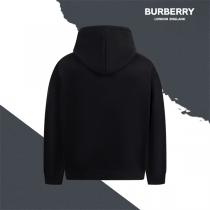 バーバリー 偽物 パーカー ロゴ刺繍 ストリートスタイル ブラック 新登場 BURBERRY