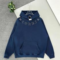CHROME HEARTS 偽物 パーカー 高級刺繍ン ダークブルー 快適な着心地 クロムハーツ